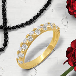 Nouvelle arrivée Bague en diamant de style simple plaquée rhodium or 14 carats Bijoux fins tendance pour les mariages, les fiançailles, les cadeaux, les fêtes - Product Image 3