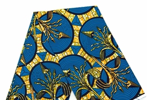 Tela <span class=keywords><strong>de</strong></span> Organza Africana 100% Algodón Tejido con Estampados Dorados, 6 Yardas, Material para Prendas <span class=keywords><strong>de</strong></span> Vestir, para Exteriores - Product Image 2