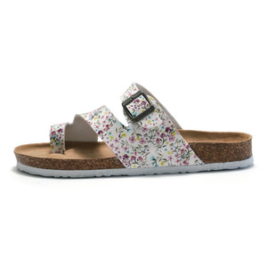 Sandales de plage d'été pour femmes, légères, antidérapantes, type Birkenstock, avec soutien de la voûte plantaire, mules sabots à boucle et sangle imprimée, claquettes en liège - Product Image 5