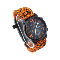 Nouvelle montre multifonction portable de survie, camping et randonnée en plein air, en paracorde et nylon de haute qualité, vente en gros 2023