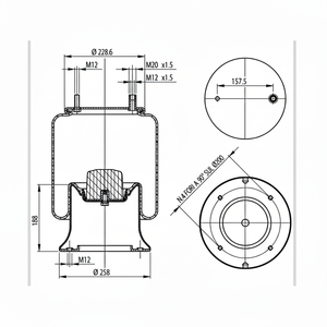 Soffietti, Sospensioni Pneumatiche Adatte per Molle ad Aria MERITOR 278.4.511 - Product Image 1