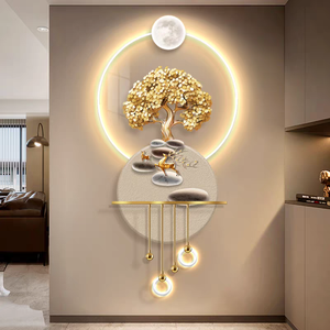Lampe murale LED 3D de luxe haut de gamme Arbre de la Fortune, tableau décoratif suspendu pour la maison, style Art Déco avec motif nature morte - Product Image 1