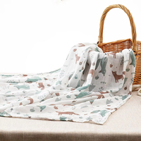 Couverture d'emmaillotage en mousseline imprimée personnalisable Tissu en coton de bambou Couverture en mousseline de bébé super douce