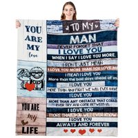 Couvertures en peluche de haute qualité pour Thanksgiving Saint Valentin cadeaux de motif de caractère solide pour petite amie petit ami femme mari