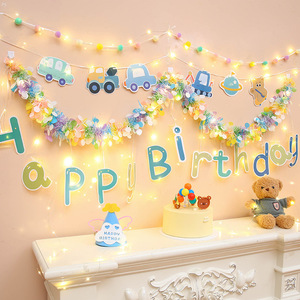 Décoration <span class=keywords><strong>de</strong></span> fête d'anniversaire pour petite fille, scène murale décorative, accessoires d'ambiance pour fête d'enfants et anniversaire <span class=keywords><strong>de</strong></span> garçons - Product Image 1