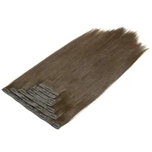 फैक्ट्री थोक ppक्लिप बालों के विस्तार में कॉफी गोरा रंग 12-26 इंच सीधे निर्बाध अदृश्य क्लिप