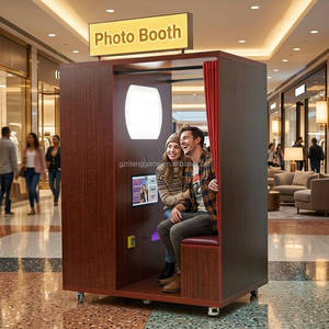 Kiosque <span class=keywords><strong>photo</strong></span> vintage, machine à selfie tout-<span class=keywords><strong>en</strong></span>-un avec impression instantanée et système de paiement multiple - Product Image 1