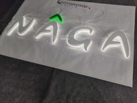 Letrero Retroiluminado Personalizado para Tiendas, Letras Retroiluminadas de Acero Inoxidable Pintadas de Blanco, Acabado Exquisito y Limpio
