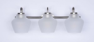 Modern Aluminum Glass Shade E26 LED Three Light Wall Lamp with Metal Finish for Indoor Bathroom <b>Vanity</b> <b>Lighting</b> - Product Image 3