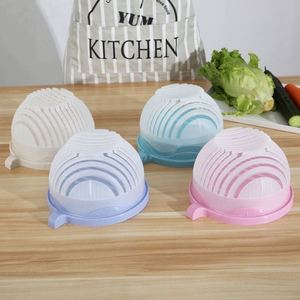Creative Fruit Vegetable Plastic Salad Cutter Bowl With Drain - Product Image 2