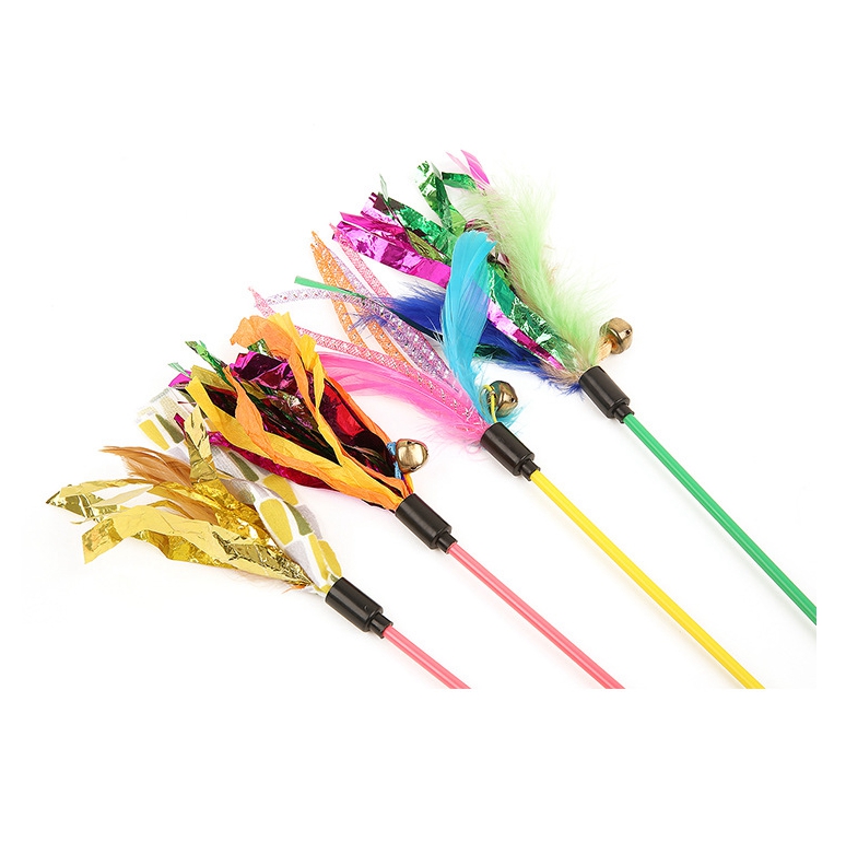 Китайский поставщик, дешевая красочная игрушка-Палочка для кошек с колокольчиками