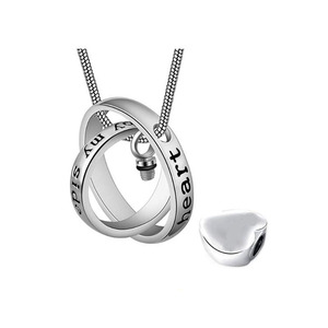 Heart Shaped Cremation Urn Jewelry Memory Relatives and Pets Pendant Necklace <strong>Rings</strong> for <strong>Ashes</strong> <strong>Keepsake</strong> - Product Image 5