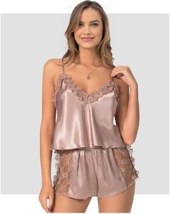 Set di Lingerie Sexy Turca Fantasia Beige in <span class=keywords><strong>Cotone</strong></span> Babydoll con Pantaloncini Personaggio Angelo Comoda Camicia da Notte Intima per Donne - Product Image 3