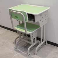 Ensemble table et chaise en acier et bois, portable et élégant, adapté à l'école et à la maison