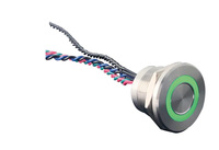Interrupteur piézo LED tricolore (CE, ROHS) 22mm 1NO rouge vert bleu LED anneau métallique éclairé IP68 interrupteur tactile piézo
