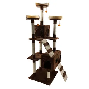 现代设计批发豪华大型攀爬多层猫玩具木宠物猫树塔