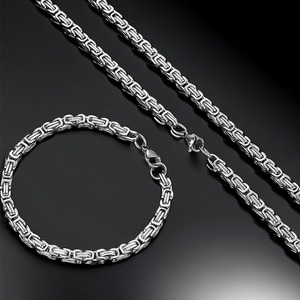 Colliers en chaîne de roi en acier inoxydable plaqué argent de 4 mm, 5 mm, 6 mm, 8 mm, chaîne à maillons pour hommes, bijoux cadeau - Product Image 2