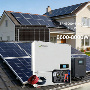 อินเวอร์เตอร์พลังงานแสงอาทิตย์แบบไฮบริด Growatt <span class=keywords><strong>SPH</strong></span> 3000-6000TL BL-US 6600-8000W ระบบออนกริด/ออฟกริด พร้อมระบบ MPPT รองรับแบตเตอรี่ลิเธียมไอออน สำหรับระบบกักเก็บพลังงานภายในบ้าน - Product Image 1