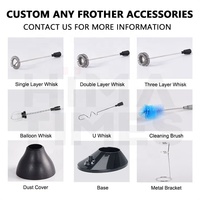 HIMATIMES HandHeld Rechargeable Milk Frother Stainless Steel Electric Milk Frother