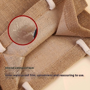 <strong>Custom</strong> <strong>Printing</strong> logo Recyclable Cotton Linen <strong>Jute</strong> <strong>Tote</strong> <strong>Bag</strong> Portable Handled Shopping Retro <strong>Tote</strong> <strong>Bag</strong> for Gift and Promotion - Product Image 4