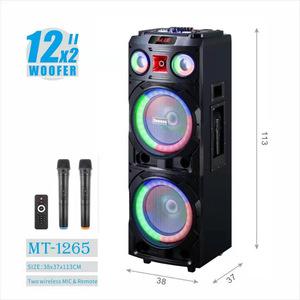 Dual 12-Inch Stage <b>Speakers</b> With <b>Led</b> Lights Bluetooth Karaoke Outdoor Party Use - Product Image 3