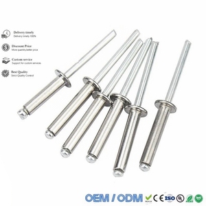 Rivets Pop en aluminium M2.4 M3.2 M4 M4.8 à tête dôme aveugle en acier avec mandrin pour accessoires d'échappement de moto et profilés en aluminium - Product Image 1