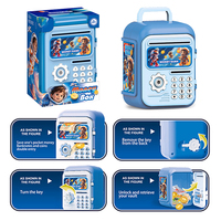 Hucha ATM para Niños con Cerradura de Llave, Caja de Ahorro de Plástico, Hucha ATM para Monedas, Juguete Educativo para Niños