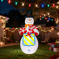 Bonhomme de neige gonflable de Noël de 8 pieds avec sac cadeau et lumière LED, ornement de Noël pour la cour, la pelouse, la maison, la décoration extérieure des fêtes