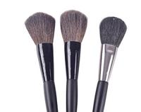 Kuas Makeup Profesional Bulu Kambing Asli untuk Smudge, Eyeshadow, dan Blending Alis, Gagang Kayu