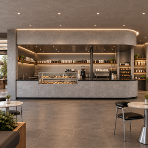 Custom Coffee Shop Counter Glass Display Showcase Cafe Bar Cabinets for Full Store Interior Design - Product Image 2