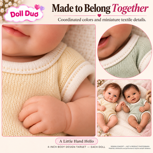 ตุ๊กตาเด็กทารกซิลิโคนขนาด 4 นิ้ว รุ่น Doll Duo Custom แบบมินิ พร้อมท่าทางการทักทาย น่ารักเหมือนเด็กแรกเกิด แสดงอารมณ์หวานๆ ของขวัญคริสต์มาสสำหรับเด็ก - Product Image 3