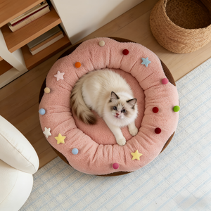เตียงนอนสัตว์เลี้ยงเพโตเปีย รุ่นใหม่ สีสันสดใส รูปดาว ลายวงกลม อุ่นสบายสำหรับฤดูหนาว ซักล้างได้ สำหรับแมวและสุนัข - Product Image 2