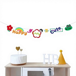 Creative Lucky Shape <b>Paper</b> Party Banner for Kids Birthday Valentine's Day Party Decoration Cartoon <b>Pattern</b> DIY Colorful Wall - Product Image 1