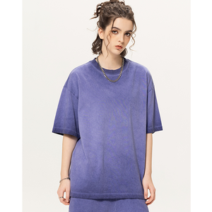 Camiseta personalizada de lavado ácido en blanco para hombre, ropa de calle, camisetas de algodón 100% de peso pesado de 280gsm, camiseta lavada Vintage de gran tamaño para hombre - Product Image 3