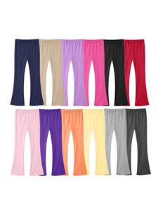 <span class=keywords><strong>Leggings</strong></span> a Zampa per Bambine, 100% Cotone, Vita Alta Elasticizzata, Pantaloni Larghi Casual a Gamba Larga per Bambine di 7 Anni, Rosso - Product Image 1