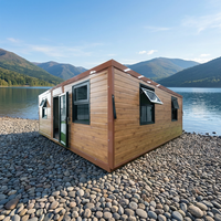 Maison conteneur extensible de luxe de 20 pieds, marron, personnalisée, bureau modulaire en acier portable pour espace de travail temporaire, certifié CE