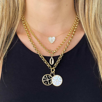 Collar con colgante de moneda de oro personalizado, collar con nombre de oro macizo de 9k