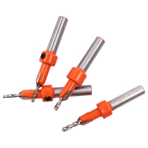 Foret fraiseuse Xixinbo, queue de 6,35 mm, angle de pointe de 82 degrés, 2 cannelures, finition brillante, pour le travail du bois et les métaux non ferreux - Product Image 1
