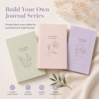 Carnet de bien-être personnalisé à couverture rigide, motif lavande, pages de journalisation d'humeur, de gratitude et de soins personnels, marque privée OEM