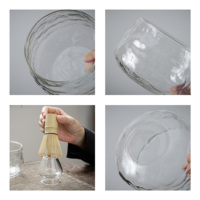 Ensemble de cérémonie japonaise personnalisé pour le matcha, accessoires traditionnels pour le matcha, fouet en verre, support pour fouet, ensemble de 2 bols en verre, style Japandi