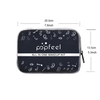 Palette de fards à paupières tout-en-un, rouge à lèvres liquide longue tenue, mascara, éponge, coffret cadeau de maquillage beauté à prix réduit