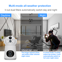Caméra de sécurité domestique V380 à double objectif, 4G Wifi, détection humaine, alarme, vision nocturne couleur, caméra IP CCTV avec batterie 4000 mAh