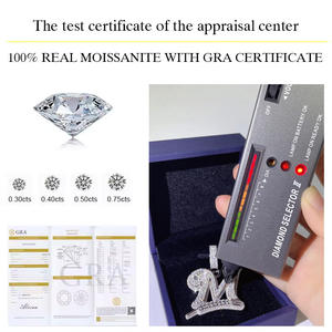 Liontin berlian Moissanite VVS pria, warna-warni putih berlapis emas Hip Hop liontin trendi perhiasan perak 925 - Product Image 4