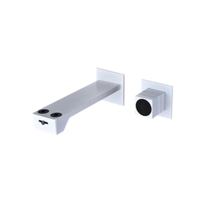 Robinet de lavabo crème encastré mural <span class=keywords><strong>avec</strong></span> affichage numérique, <span class=keywords><strong>deux</strong></span> trous, 1 poignée, pour salle de bain - Product Image 6