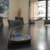 Console d'interprétation professionnelle, système d'interprétation simultanée 12 langues, microphone à condensateur, écouteurs métalliques avec monitoring