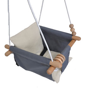 Balançoire de bébé gris confortable, balançoire pour nouveau-né, avec ceinture sécurisée, Suspension, enfants - Product Image 5