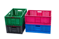 Caisse de transport pliable et empilable en plastique pour l'agriculture, les légumes, les fruits et les produits de la mer, en PP rectangulaire