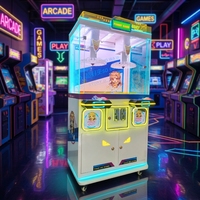 Machine à griffes à 2 joueurs pour la distribution de prix, avec jouets lapins de boutique à clipser sur porte-clés, pour parcs d'attractions et jeux de récompenses, 6 ans et plus