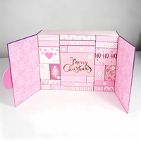 Boîte de calendrier de l'avent de Noël, calendrier de compte à rebours de 25 jours, boîte cadeau rigide rose or, boîte surprise de Noël avec 25 mini-boîtes