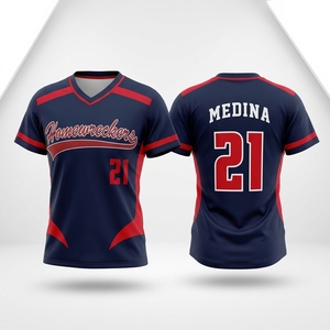 Logo dan Angka Khusus Jersey Bisbol, Logo Sublimasi Jersey Softball, Jersey Bisbol Buatan Khusus 100% - Product Image 5